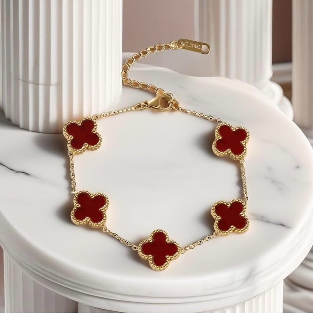 Clover bracelet, elegant design, handmade jewelry for women,  charm bracelet